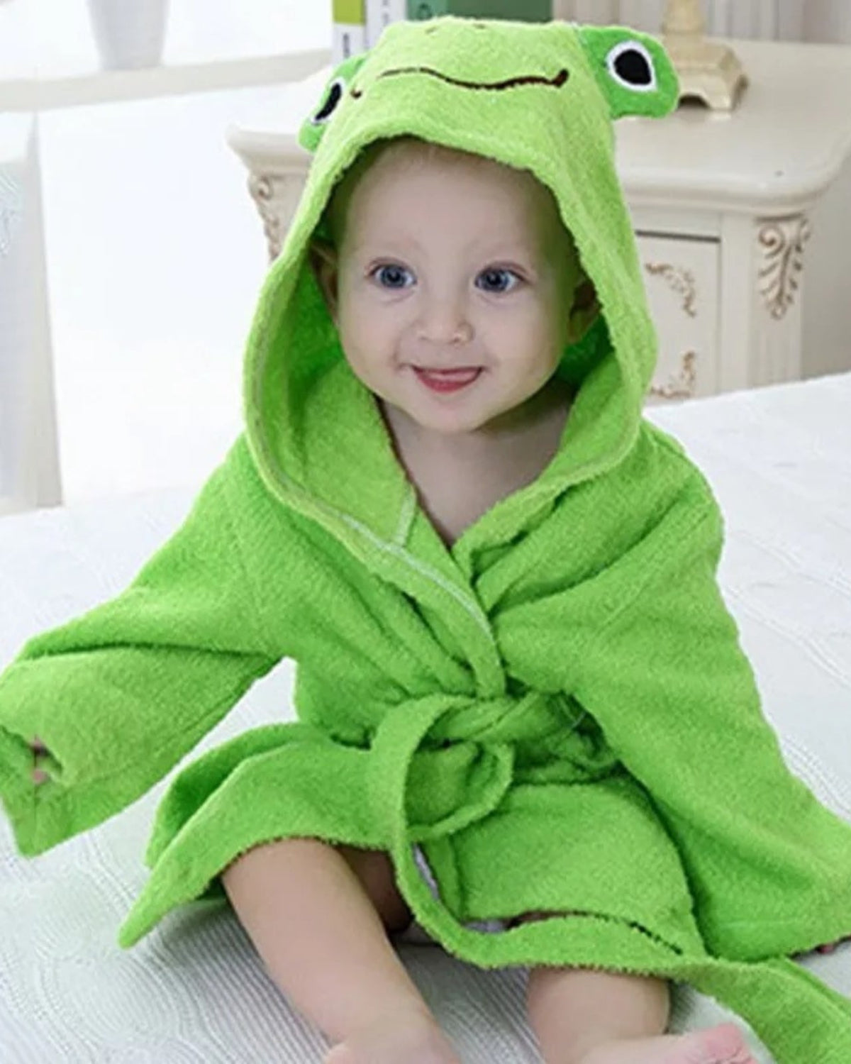 Baby Bathrobe with Frog Design | Soft Cotton for Comfort