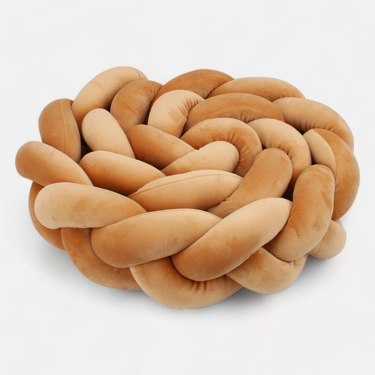 Caramel Braided Crib Bumper | Soft Cotton Safety Cushion