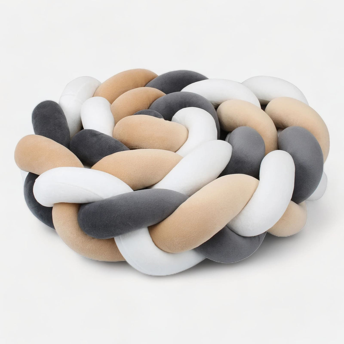 Ecru Braided Bed Bumper | Soft, Safe, and Stylish Protection