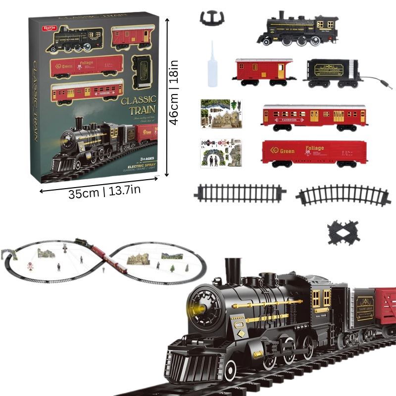 Electric Train Set with Real Smoke | Interactive Playtime with Lights and Sounds