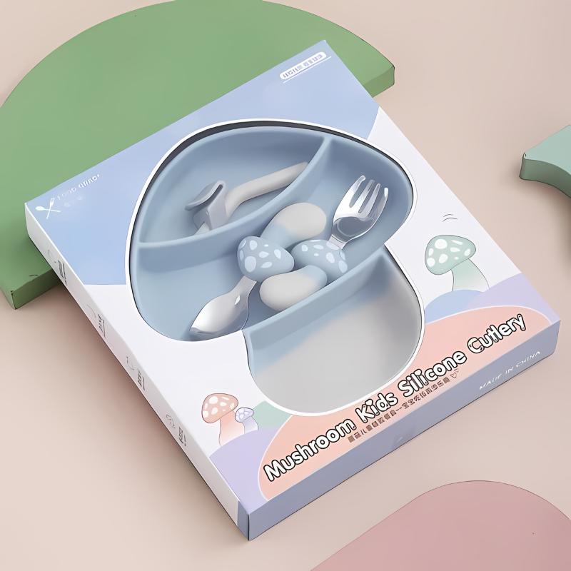 Silicone Toddler Feeding Plate | Non-Slip Design for Easy Self-Feeding
