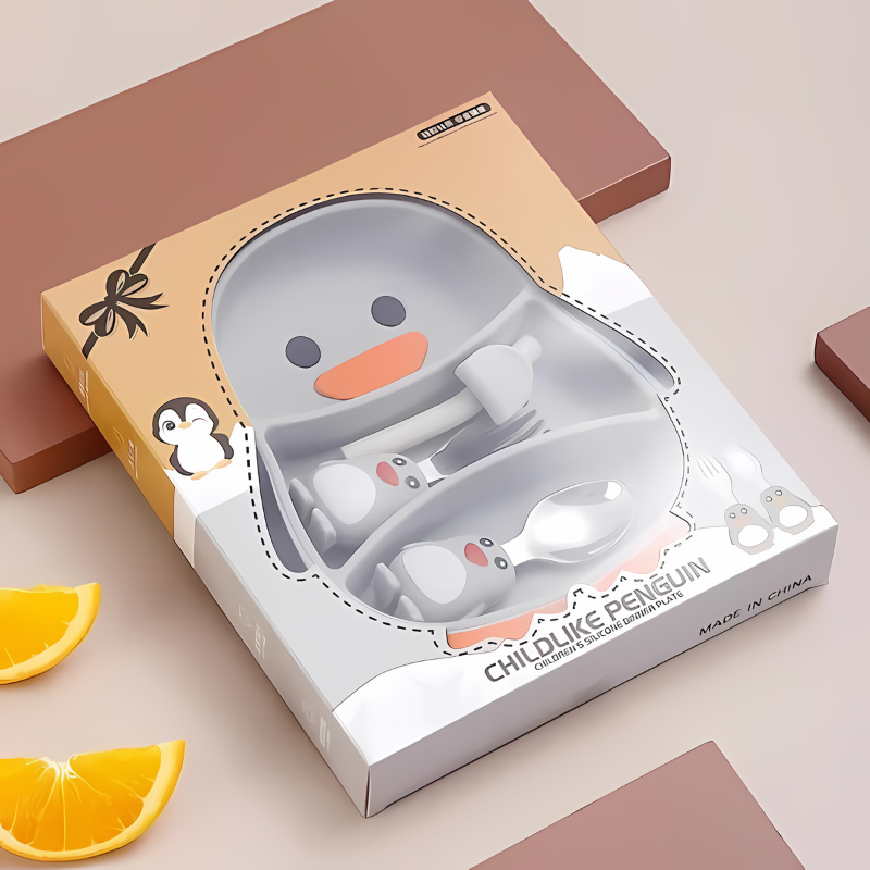 Silicone Toddler Feeding Plate | Non-Slip Design for Easy Self-Feeding