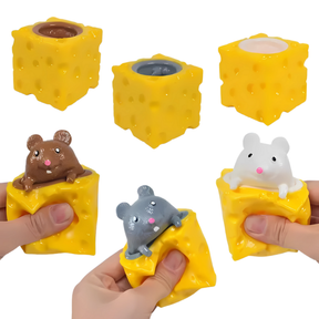 Cheddar Cheese Stress Toy | Pop-Up Mice for Relaxation