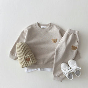 Kids Bear Jogging Set | Comfy Sweatshirt, Pants & Hat