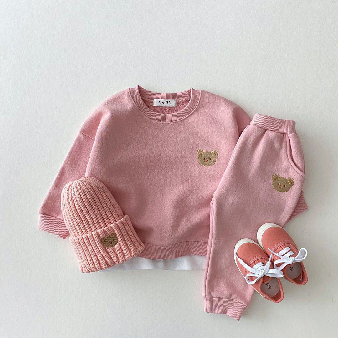 Kids Bear Jogging Set | Comfy Sweatshirt, Pants & Hat