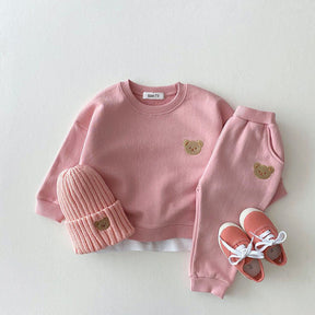 Kids Bear Jogging Set | Comfy Sweatshirt, Pants & Hat