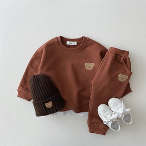 Kids Bear Jogging Set | Comfy Sweatshirt, Pants & Hat
