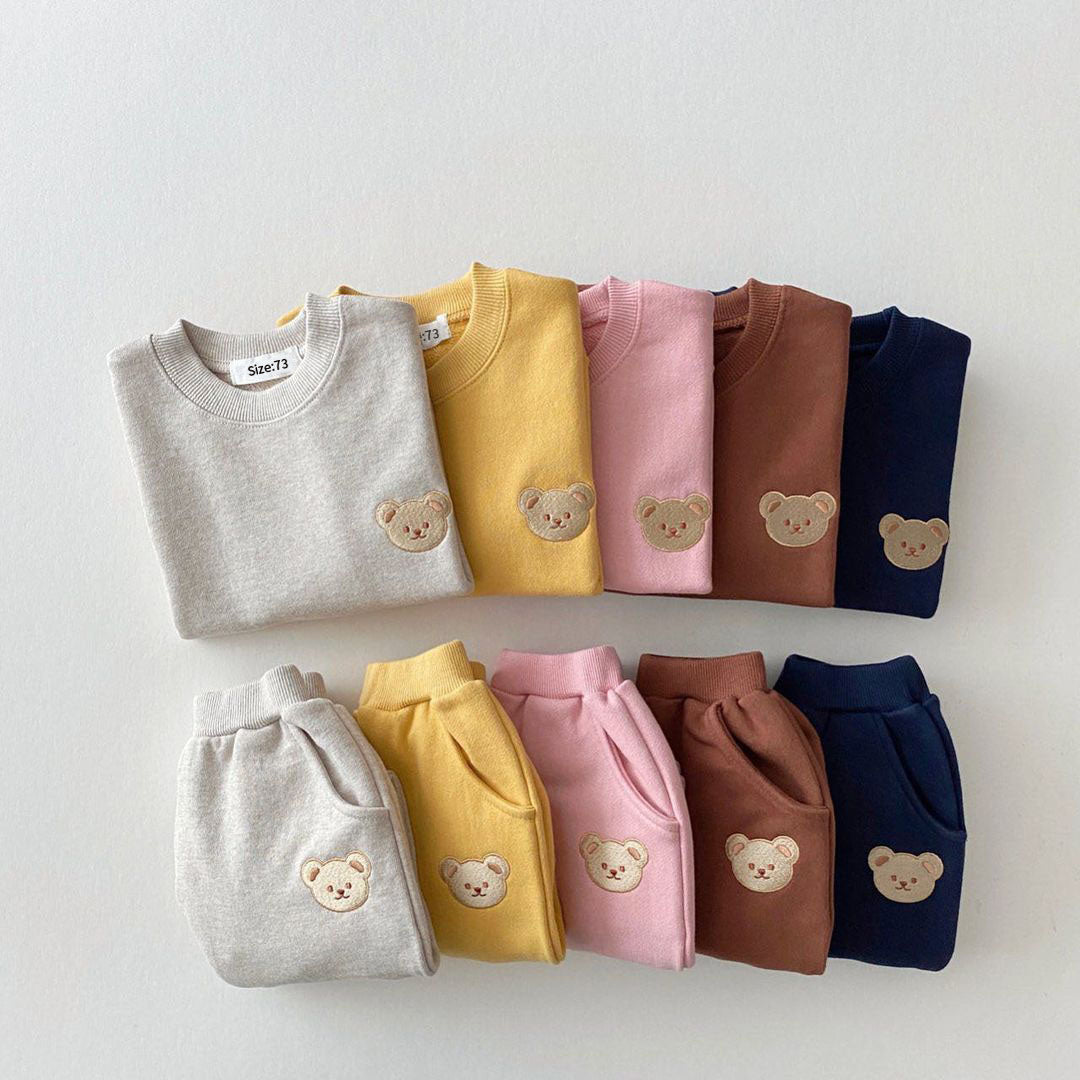 Kids Bear Jogging Set | Comfy Sweatshirt, Pants & Hat