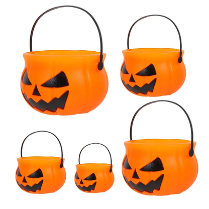 Halloween Pumpkin Baskets Set | Lightweight, Reusable Candy Holders