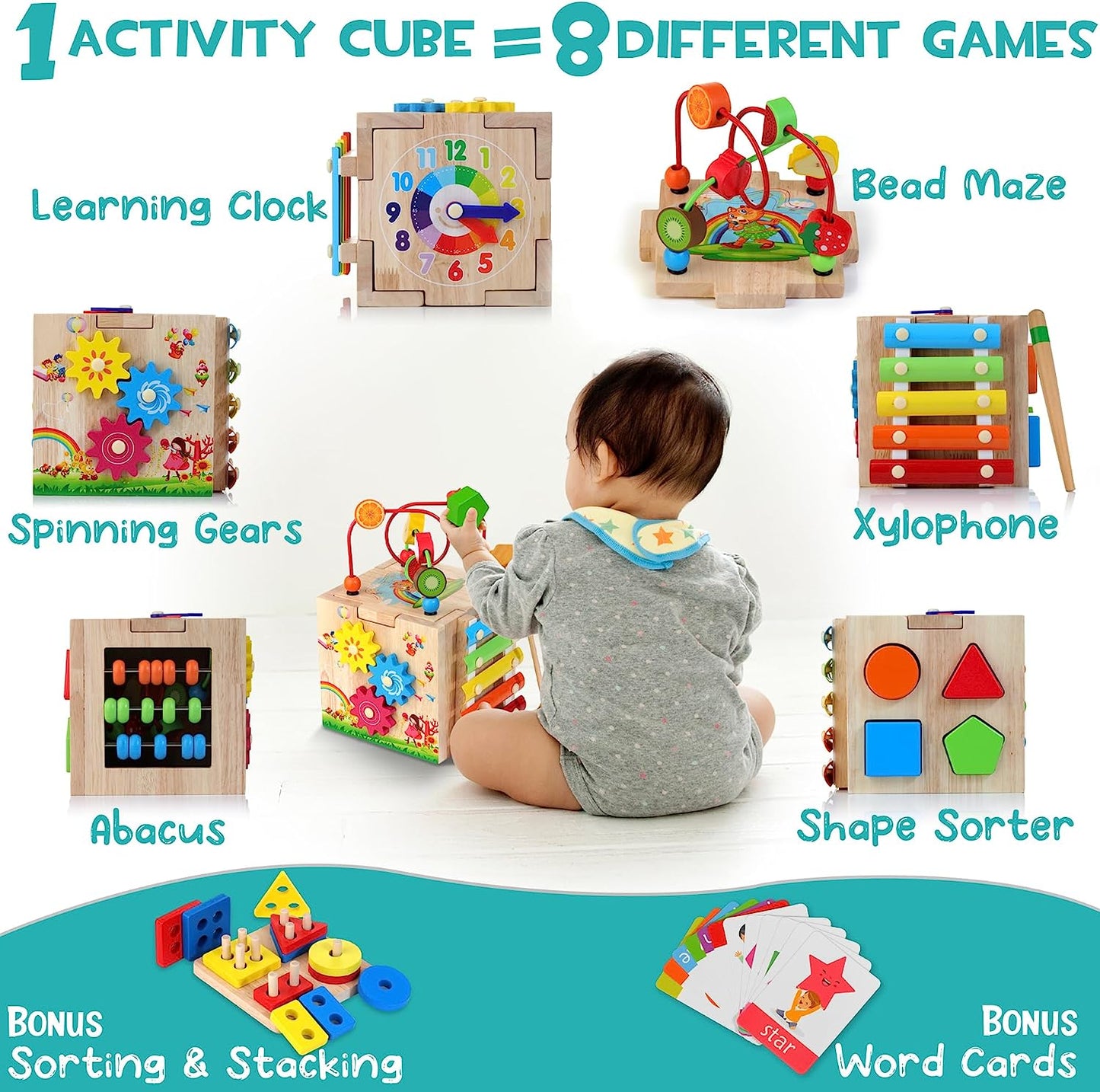 Activity Cube for Toddlers | 8 Educational Games for Fun