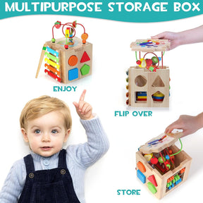 Montessori Activity Cube | 8 Engaging Learning Games for Toddlers