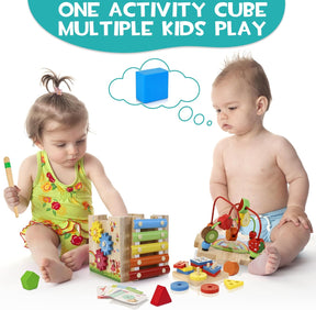 Montessori Activity Cube | 8 Engaging Learning Games for Toddlers