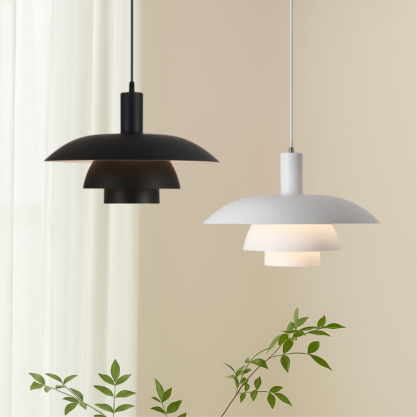 Danish Pendant Light | Scandinavian Elegance with LED Glow