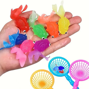 Floating Rubber Fish Toys | Colorful 12-Pack for Bath Fun