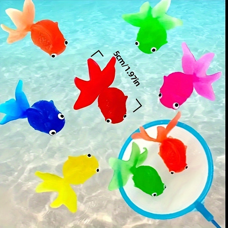 Floating Rubber Fish Toys | Colorful 12-Pack for Bath Fun