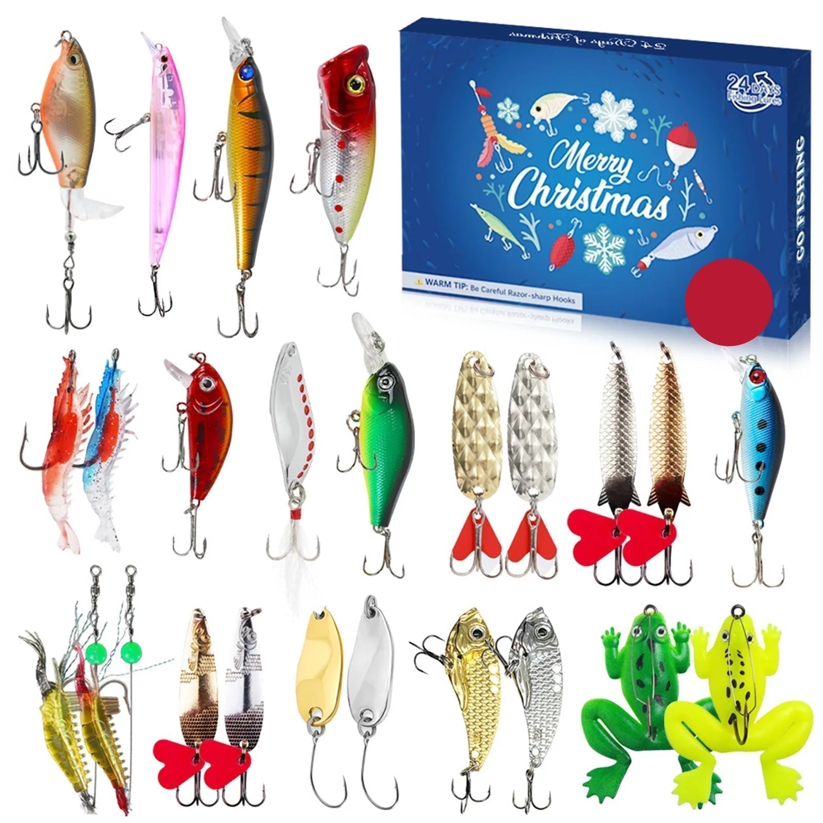 Fishing Advent Calendar | Waterproof Compact Gift with 24 Surprises