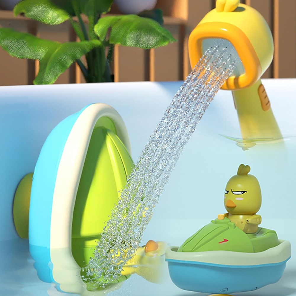 Floating Duck Bath Toy Set | Interactive Shower and Motorized Boat