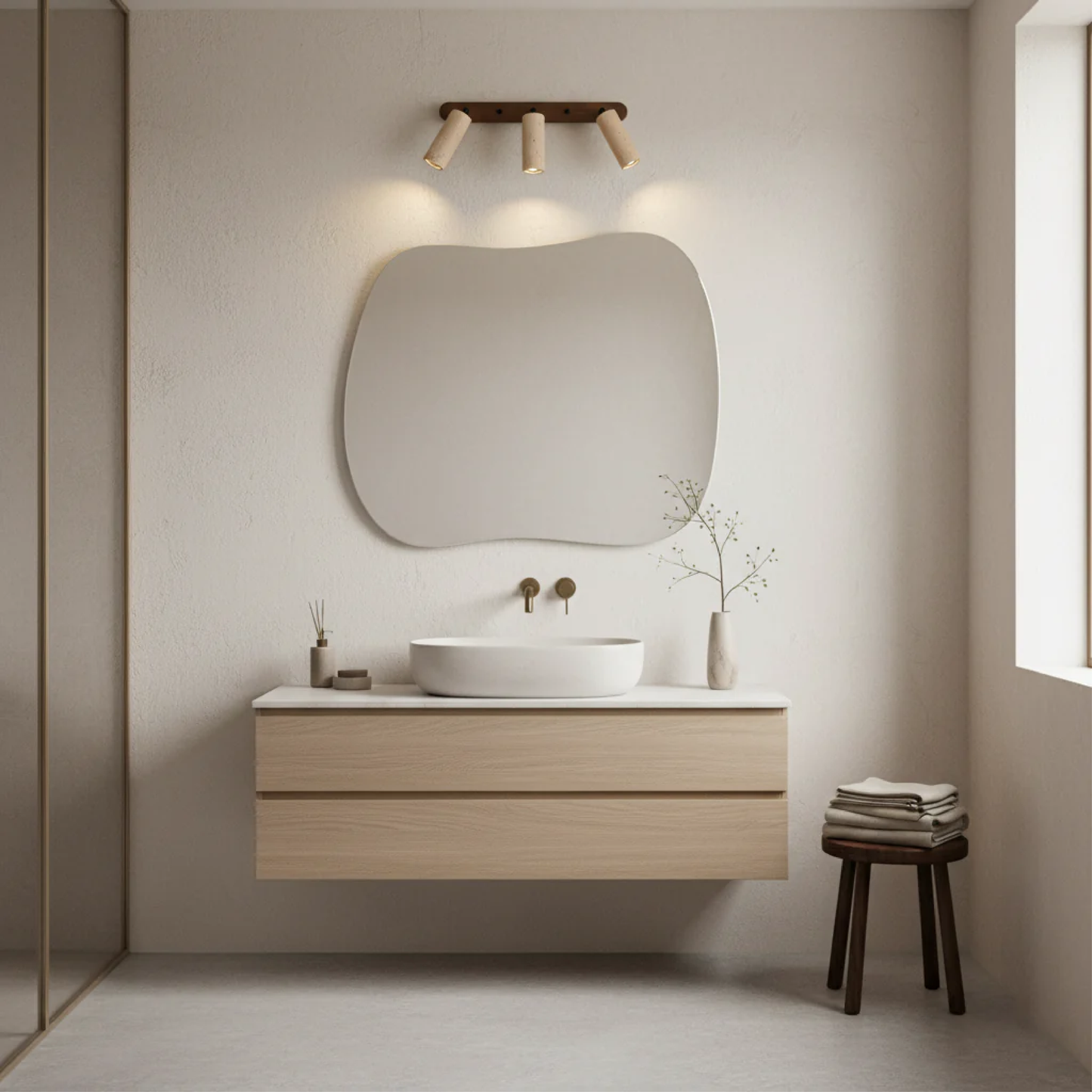 Travertine Wall Lamp | Adjustable LED Light Direction