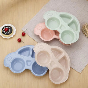 Kids Car Dinner Set | Eco-Friendly Divided Plate for Fun Meals