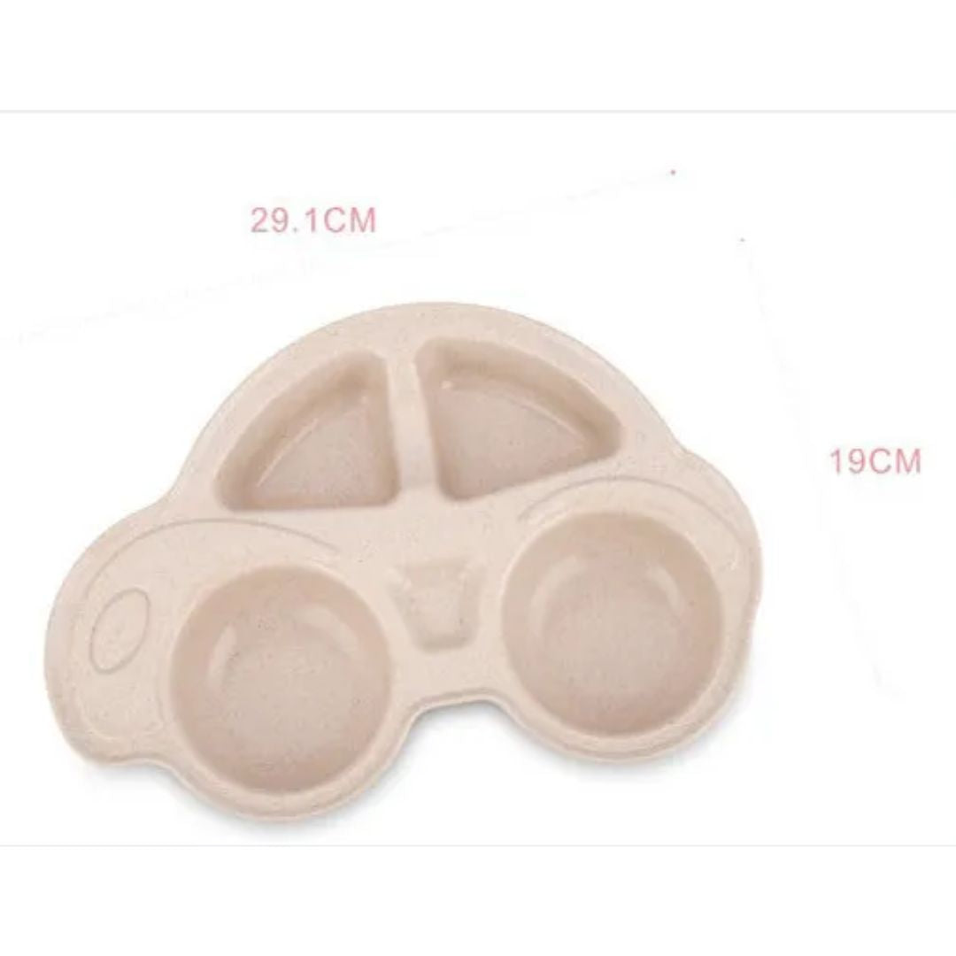 Kids Car Dinner Set | Eco-Friendly Divided Plate for Fun Meals