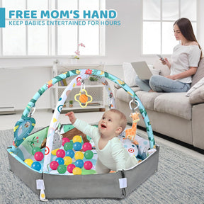 Baby Play Mat with Toys | Soft, Breathable, Washable Design