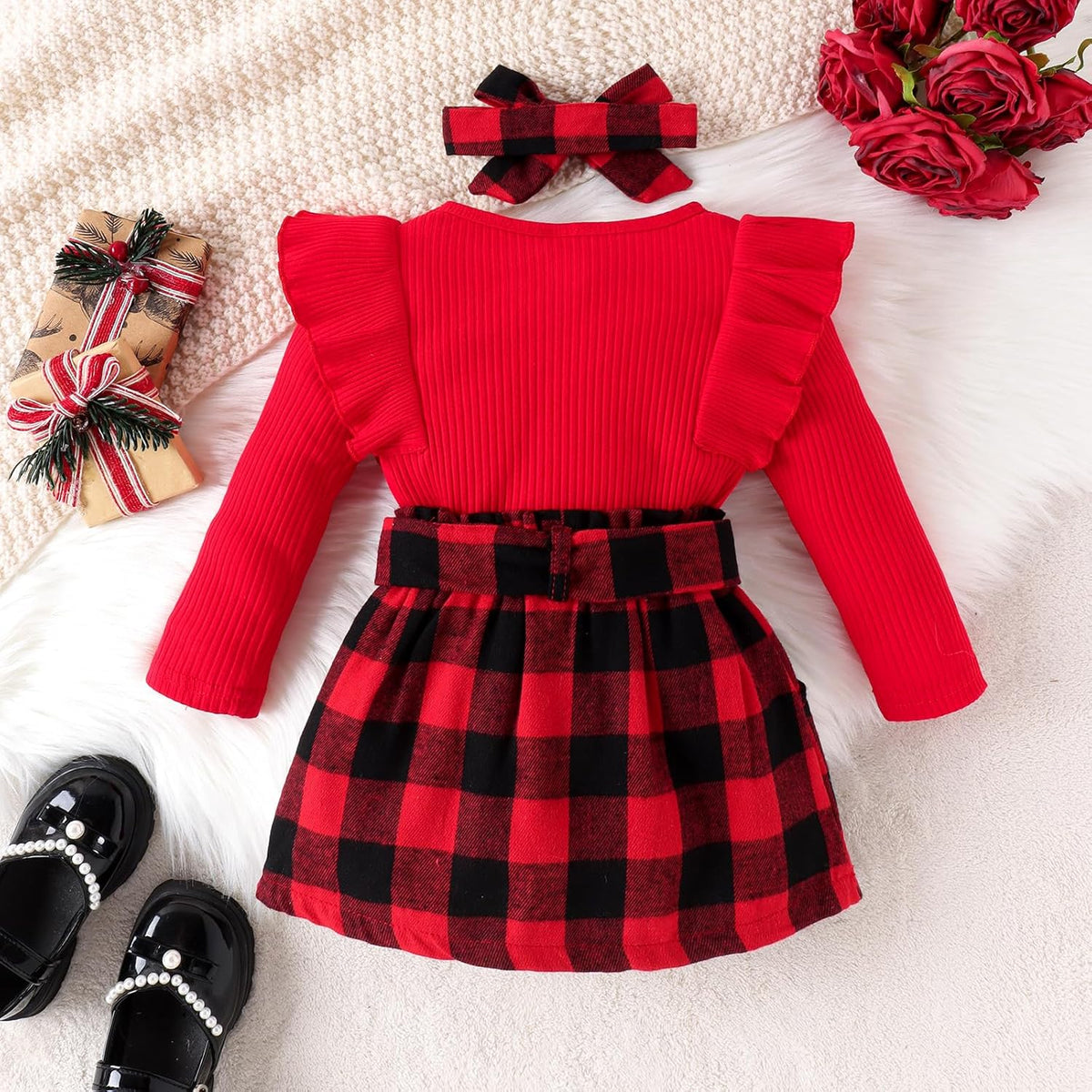 Knitted Turtleneck Skirt Set | Warm Cotton Outfit for Winter