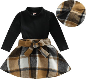 Knitted Turtleneck Skirt Set | Warm Cotton Outfit for Winter
