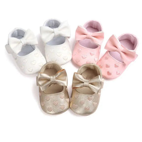Non-Slip Baby Walking Shoes | Breathable Material with Bow Design