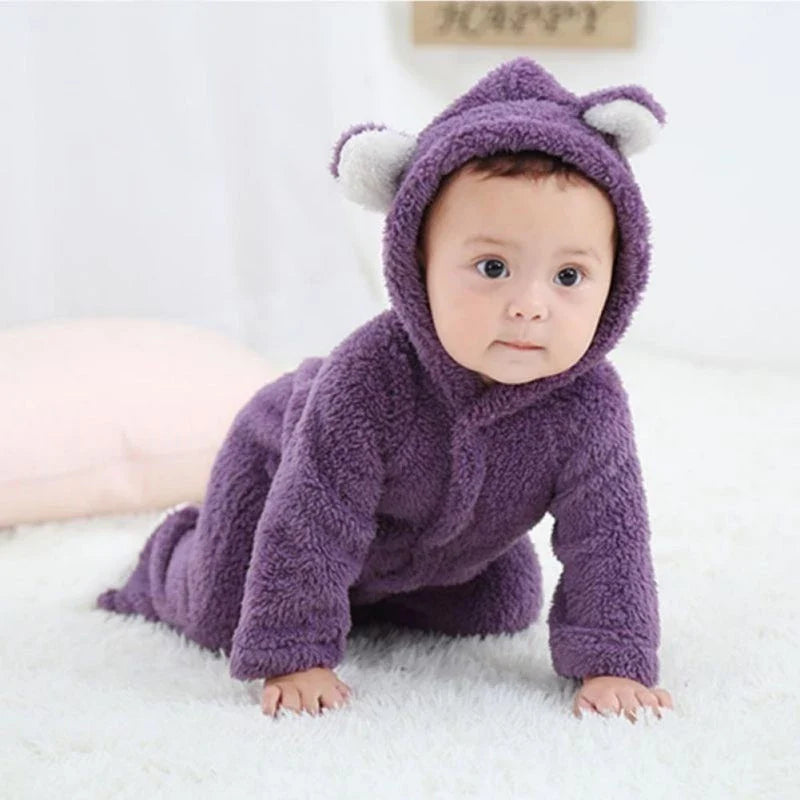 Baby Bear Hooded Onesie | Soft, Warm Outfit with Ears