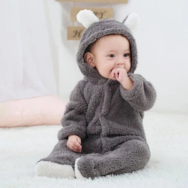 Baby Bear Hooded Onesie | Soft, Warm Outfit with Ears
