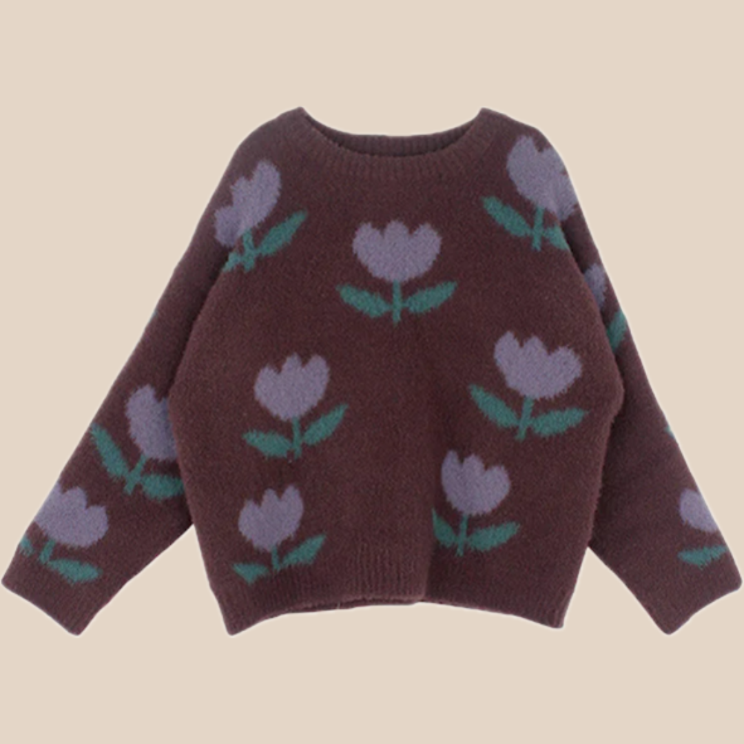 Tulip Print Children’s Sweater | Soft Fabric for All Seasons