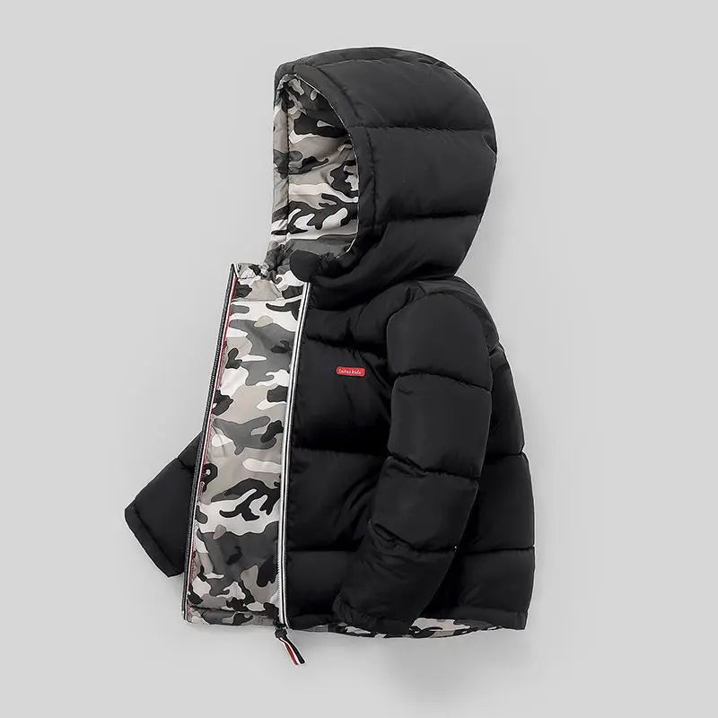 Boys Winter Coat | Thick Cotton Hooded Jacket