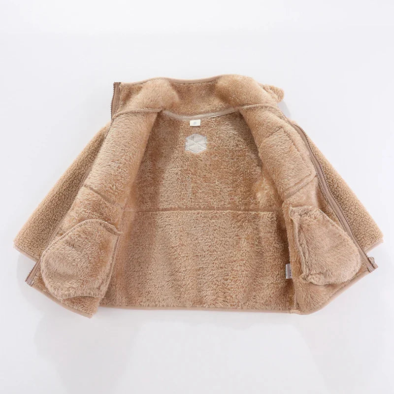 Boys Fleece Winter Jacket | Warm Zipper Outerwear for Chilly Days