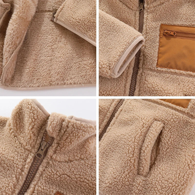 Boys Fleece Winter Jacket | Warm Zipper Outerwear for Chilly Days