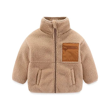 Boys Fleece Winter Jacket | Warm Zipper Outerwear for Chilly Days