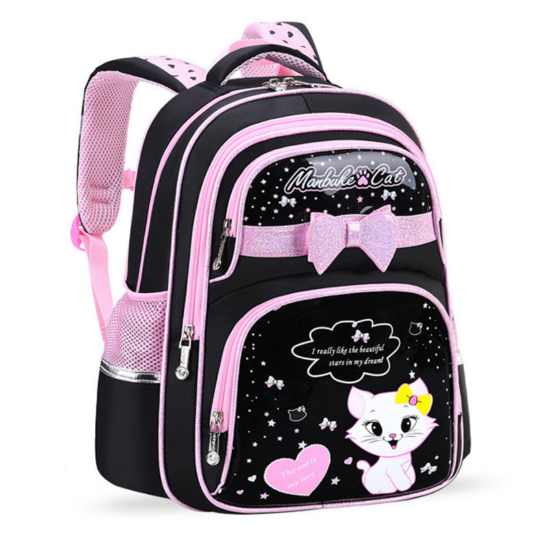 Cat Backpack for Kids | Black and Pink 3D Design
