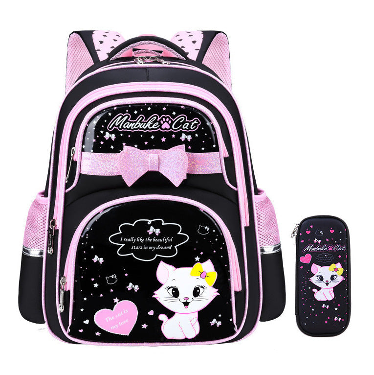 Cat Backpack for Kids | Black and Pink 3D Design