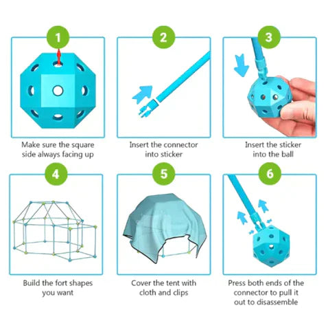 Kids' Fort Building Kit | Creative Indoor and Outdoor Play