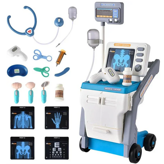 Children's Doctor Play Set | Interactive Cart with Light and Sound