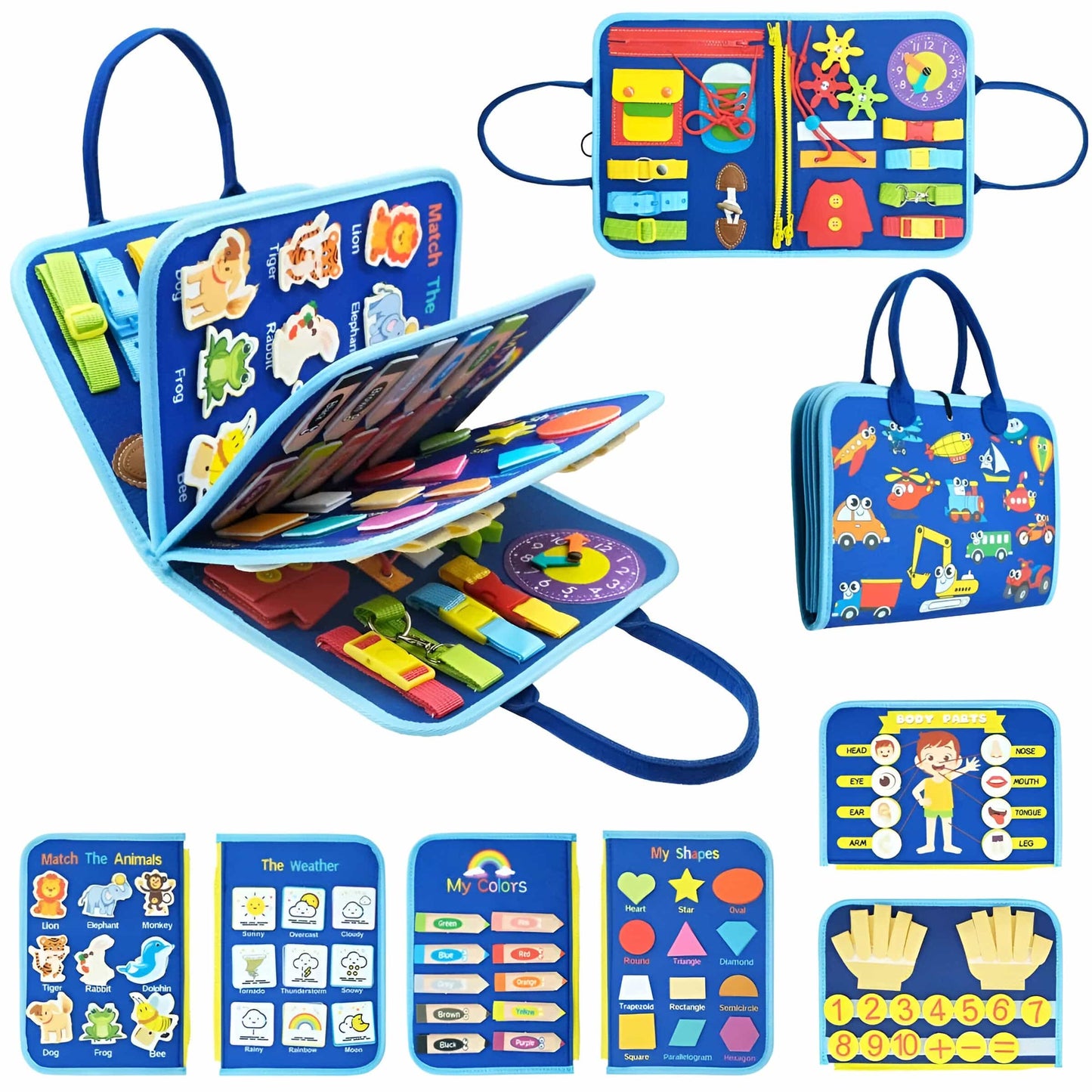 Montessori Interactive Learning Book | Engaging Zippers, Laces, and Buttons
