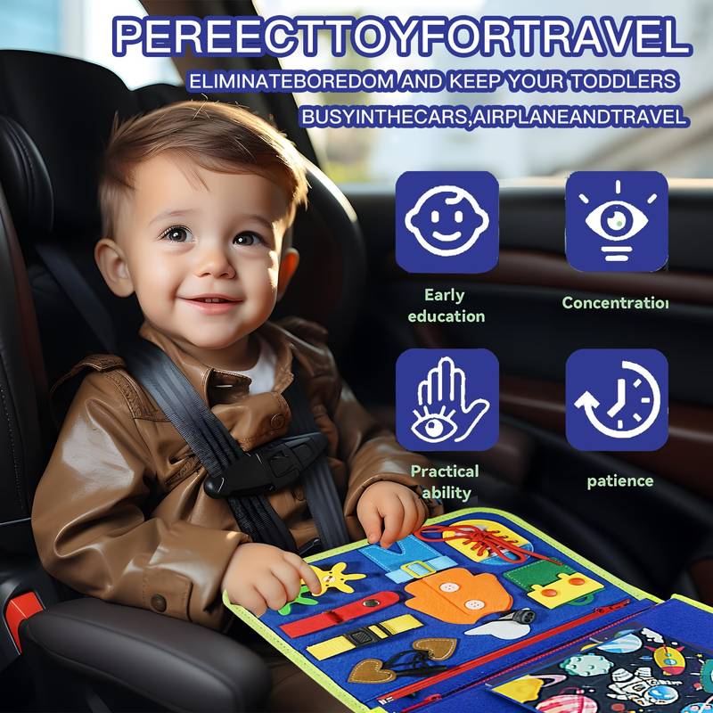 Montessori Interactive Learning Book | Engaging Zippers, Laces, and Buttons