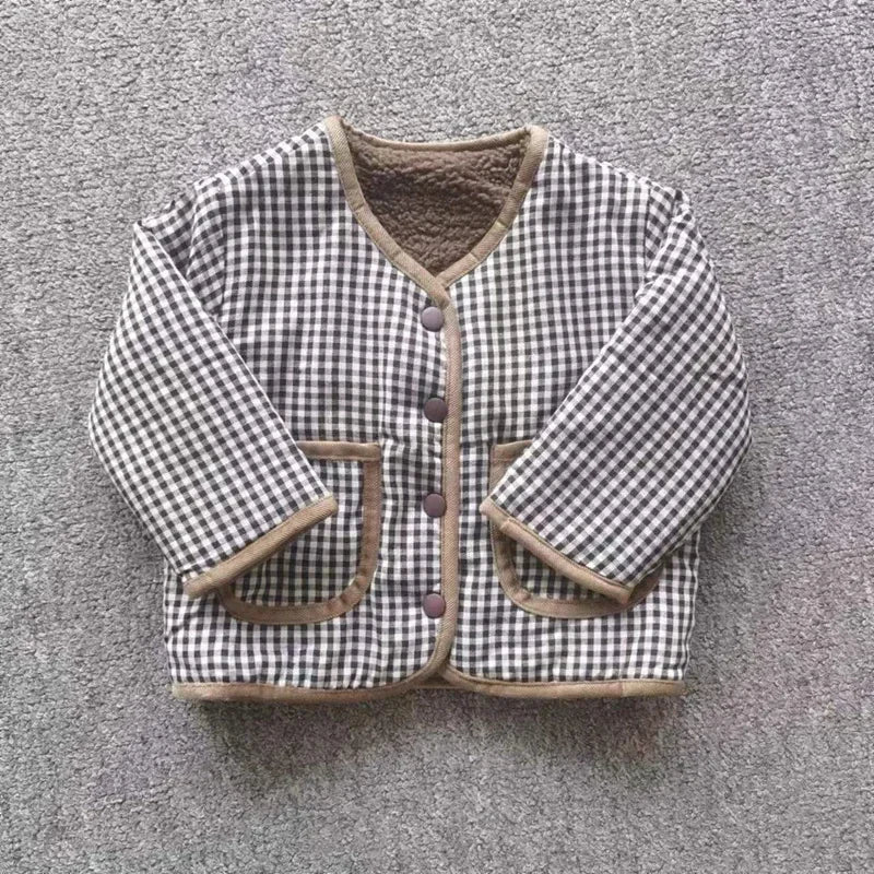 Reversible Kids Jacket | Cozy Plush Plaid Design
