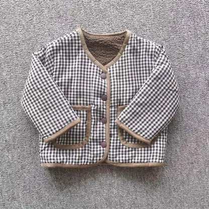 Reversible Kids Jacket | Cozy Plush Plaid Design
