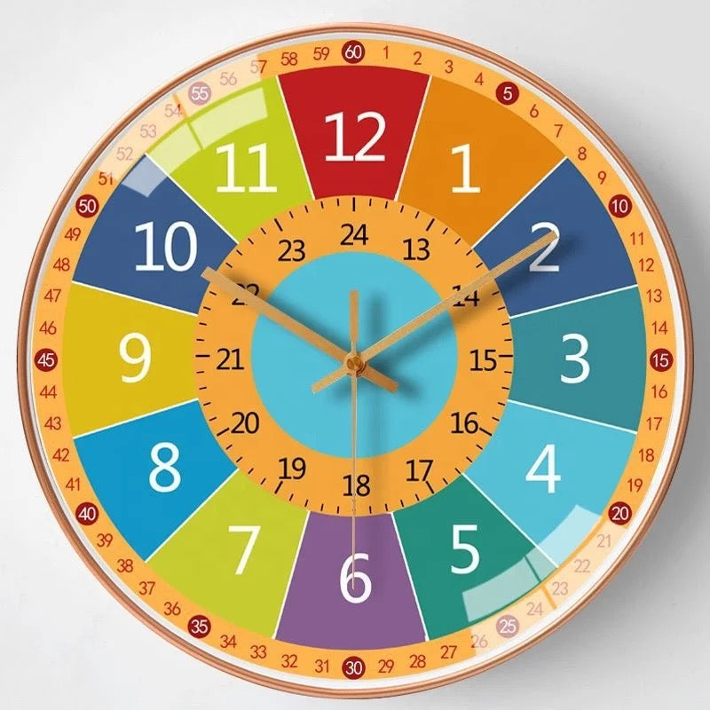 Children's Learning Wall Clock | Colorful Time Management Tool