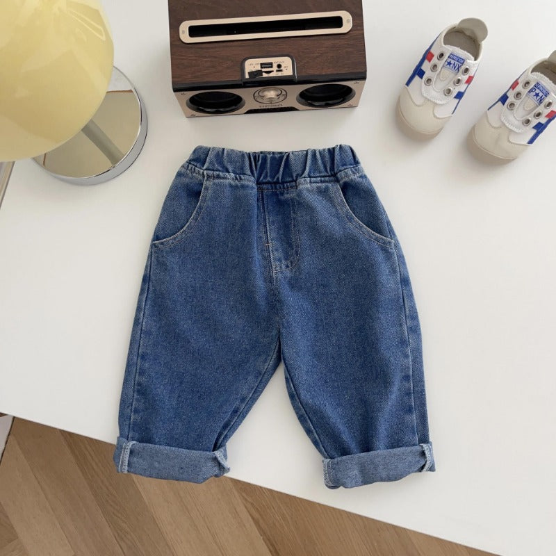 Kids Adjustable Waist Jeans | Soft Cotton Denim for Comfort