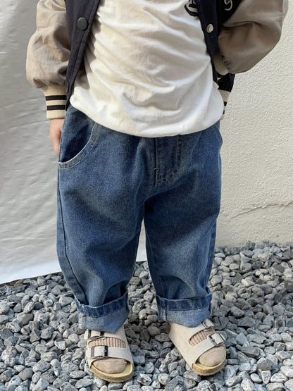 Kids Adjustable Waist Jeans | Soft Cotton Denim for Comfort