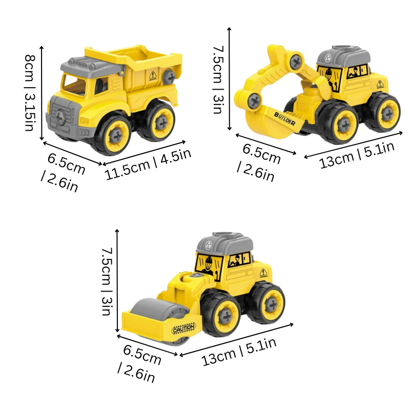 Buildable Construction Vehicle Set | Boosts Creativity and Problem-Solving Skills