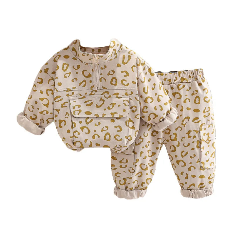 Leopard Print Casual Outfit | Soft Cotton 2-Piece Set