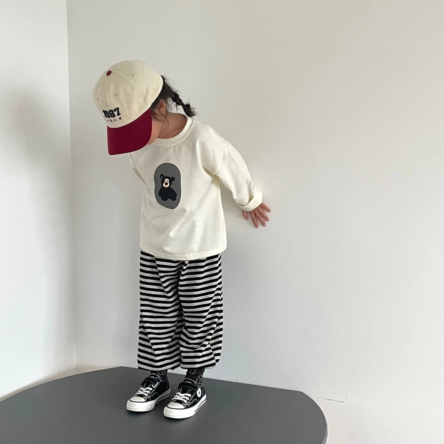 Mini Bear Print Sweater | Comfy Casual Cotton Design