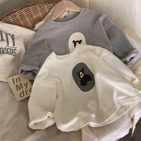Mini Bear Print Sweater | Comfy Casual Cotton Design
